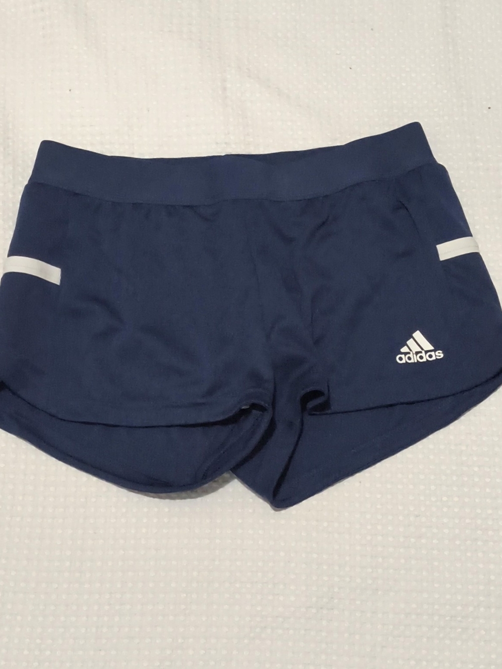 adidas Navy Blue Women's Athletic Shorts with White Accents